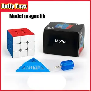 Duffy Toys Magic Cube 3x3  Moyu Meilong Stickerless MFJS Original/Magic Cube Magnetik Moyu Meilong 3x3/Magic Cube 3x3 Premium 3.47 WCA/Magic Cube 3x3 Licin/Mainan Edukasi Anak Game