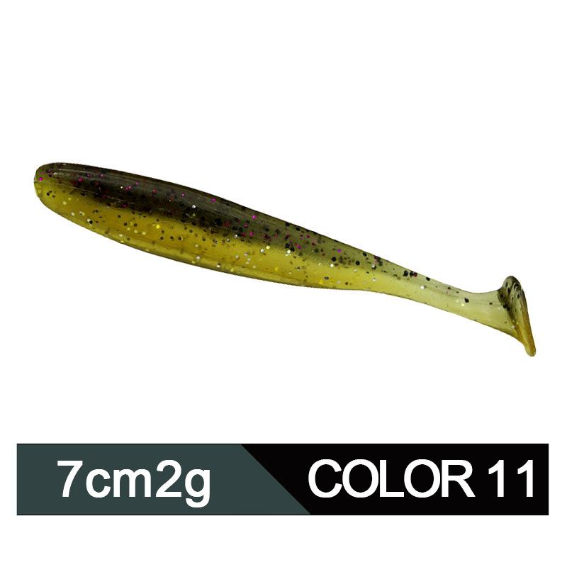Product Introduction of Factory Soft Bait in Stock Wholesale Topmouth Culter Weever 6/7/9/12cm Lure Superbait Two-Color T Tail 16