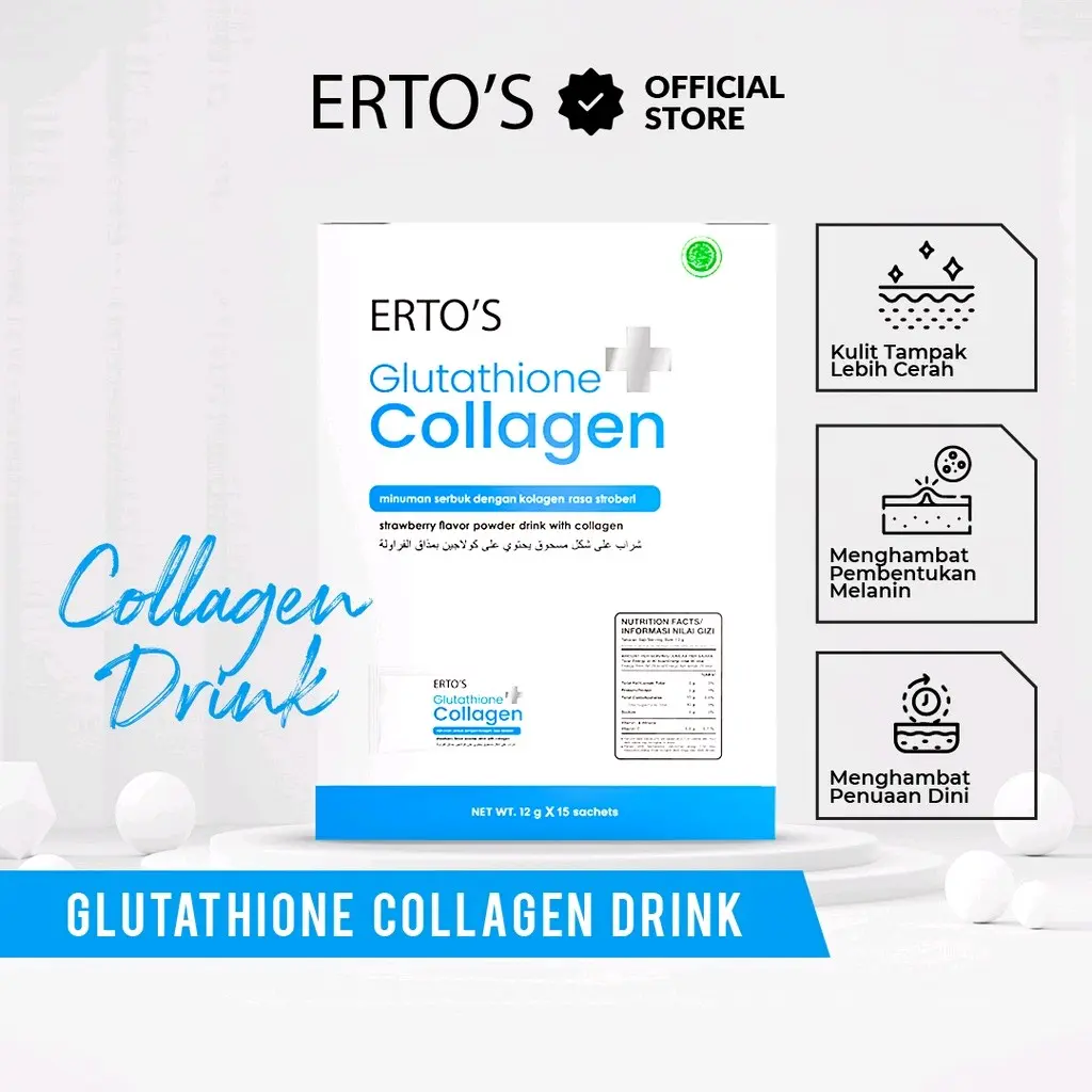 Ertos Glutathione Collagen Drink 1 box minuman pemutih Perawatan Kulit