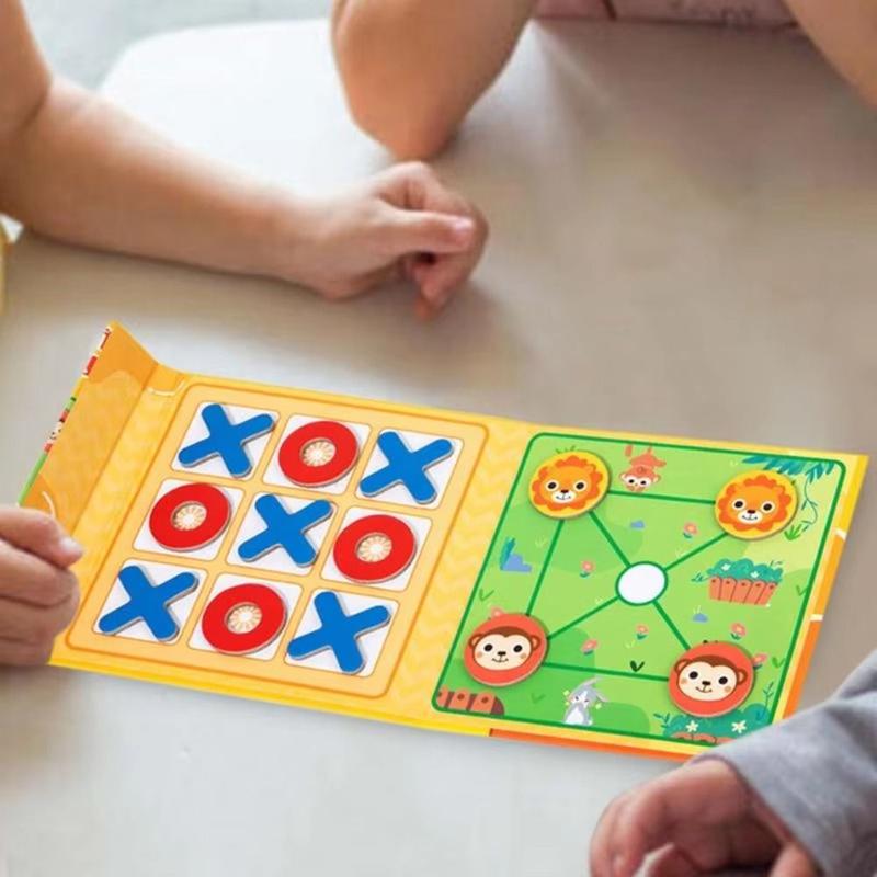 Product Introduction of Early Education Toys Toy Magnetic Chess Game Multiplayer Puzzle Children's Magnetic Tic Tac Toe Portable Clip Design Thinking Training Chess Toys Birthday Gifts 10
