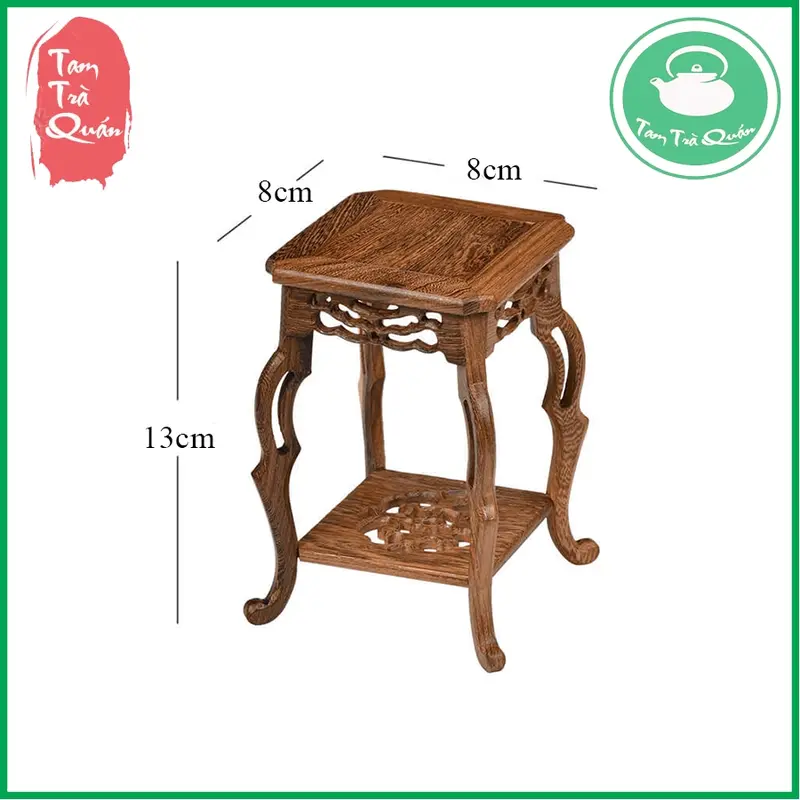 Đôn gỗ mini chân cao kê ấm, kê tượng 5
