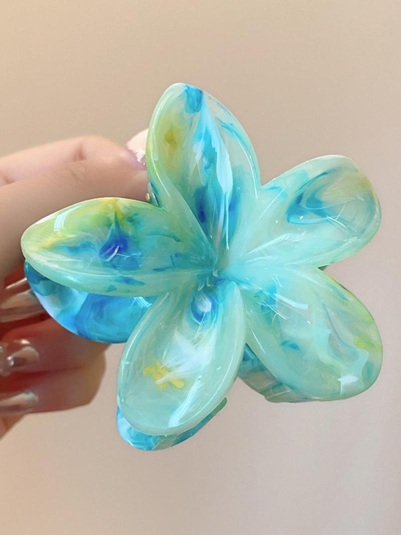 Product Introduction of Cute Flower Design Hair Claws, Colorblock & Tie Dye & Floral Pattern Hair Claws, Fashion Hair Accessories for Women & Girls 7