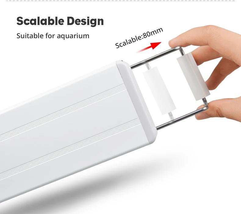 Product Introduction of Aquarium LED Light Super Slim Fish Tank Aquatic Plant Grow Lighting Waterproof Bright Clip Lamp Blue LED 18-72cm for Plants 220V 8