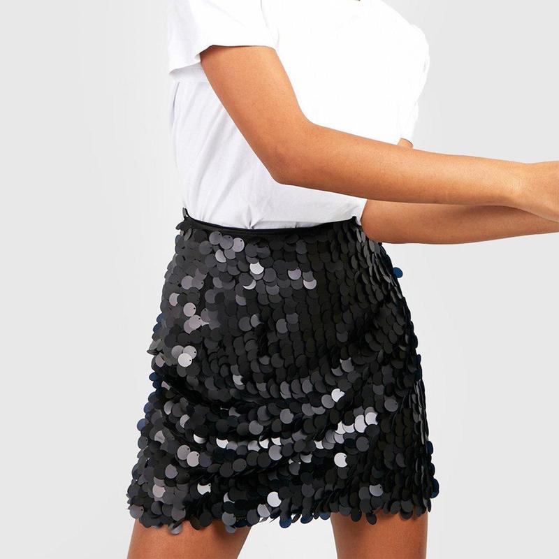 TikTok Shop Women s Sequin Mini Skirt Glitter Skirt Belly Dance Short Skirt Clubwear Festival Costume for Concert