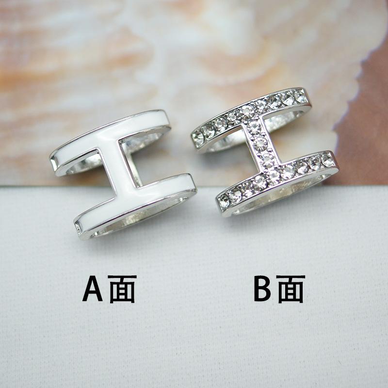 Khóa Chữ Cái Khăn Quàng Zircon, Còn Hàng, Thiết Kế Hai Sử Dụng, Thời Trang Đơn Giản, Màu Đen Và Trắng Có Thể Đảo Ngược, Khóa Khăn Choàng, Khóa Khăn Quàng Cổ Vuông Nhỏ Trang Trí 7