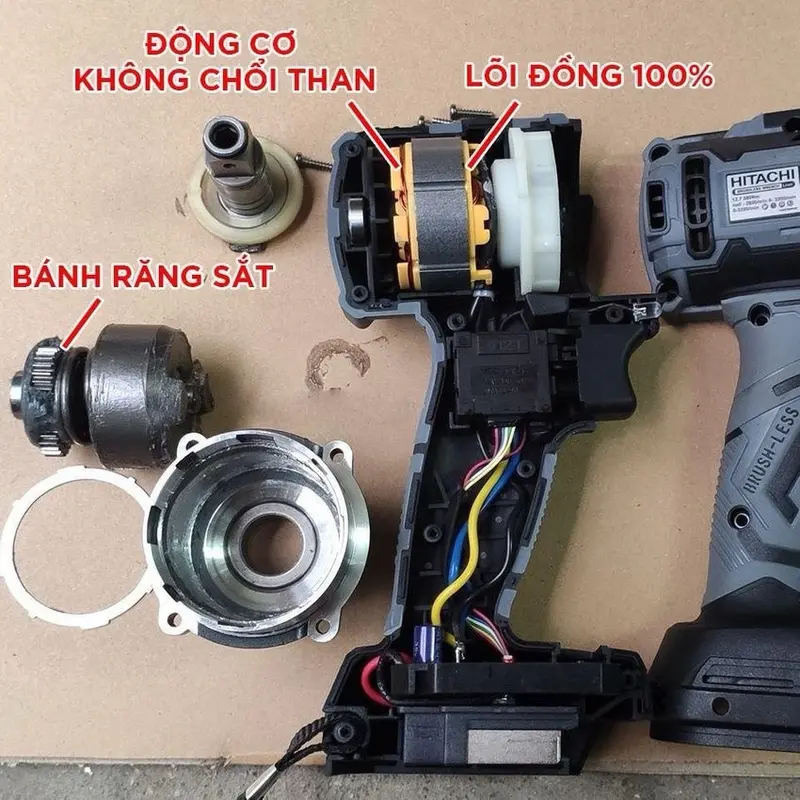 ￼Máy siết bulong pin hitachi 199v động cơ không chổi than lõi đồng 100% chân pin phổ thông ( BẢO HÀNH 6 THÁNG ) 2