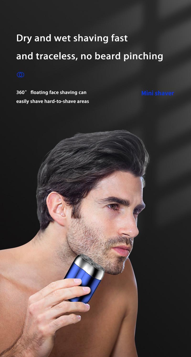 Product Introduction of Those Mini Shaver On-the-Go, Portable Alloy Electric Shaver for Men, Cordless Travel Shaver, Dry Shaver, USB Rechargeable Electric Razor, Ipx7 Waterproof, Easy Cleaning, Battery Indicator Facial Silky 20