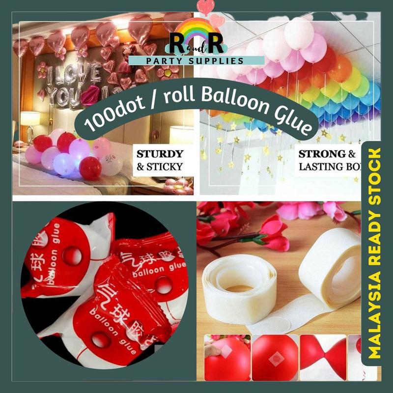 100 Points Balloon Attachment Glue Dot Attach Balloons To Ceiling ...