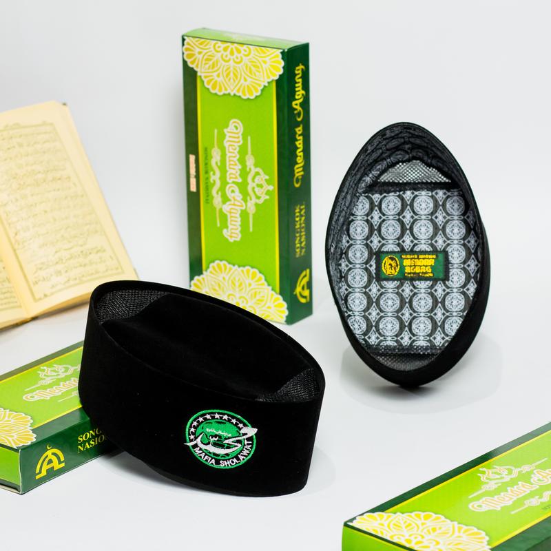 Product Introduction of Peci Songkok Kopiah Hitam Motif Logo Mafia Sholawat Abah Ali Gondrong Songkok Santri Muslim Terbaru Pria Anak Dan Dewasa Bordir Mafia Sholawat Indonesia 1