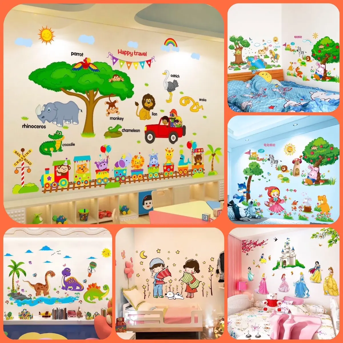 Decal dán tường cho bé, nhiều mẫu mã sẵn keo dán