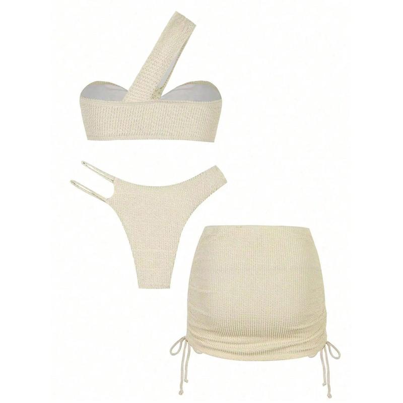 Sexy One Shoulder Bikini Set With Three Pieces In European And American Style Summer 2