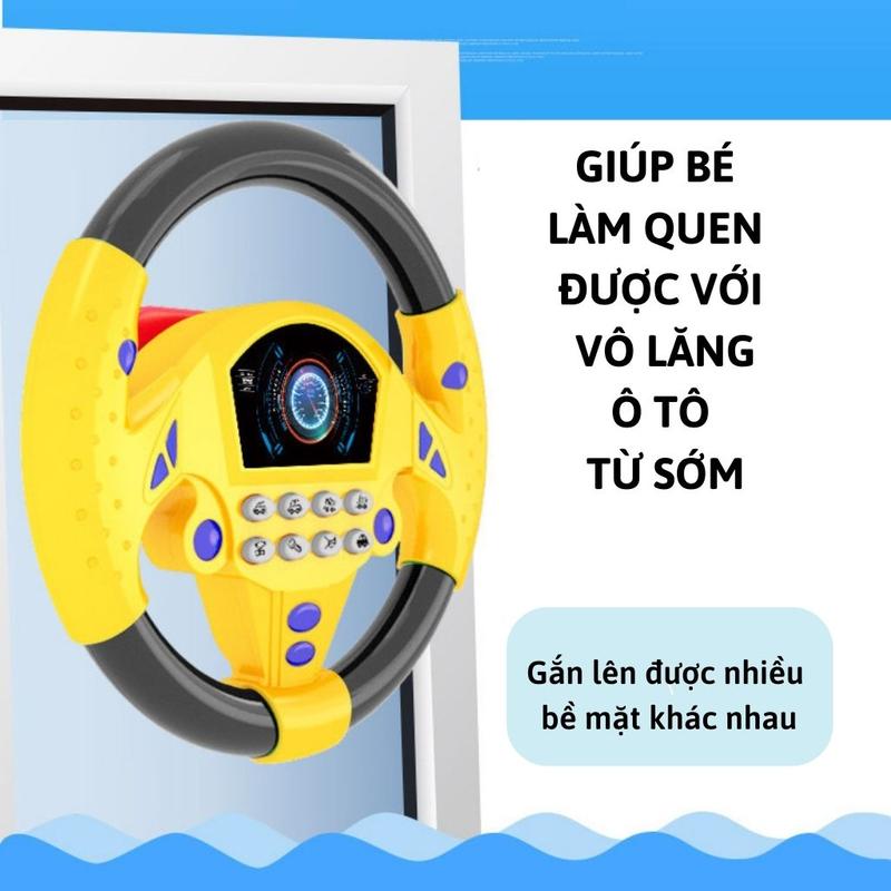 Vô lăng đồ chơi cho bé, có nhạc xoay 360 độ, tặng kèm pin.Đồ chơi tay lái,360 độ xoay âm nhạc,Trẻ em tay lái đồ chơi xe mô phỏng lái xe với âm nhạc gimbal xoay tay lái Toys Voi 2