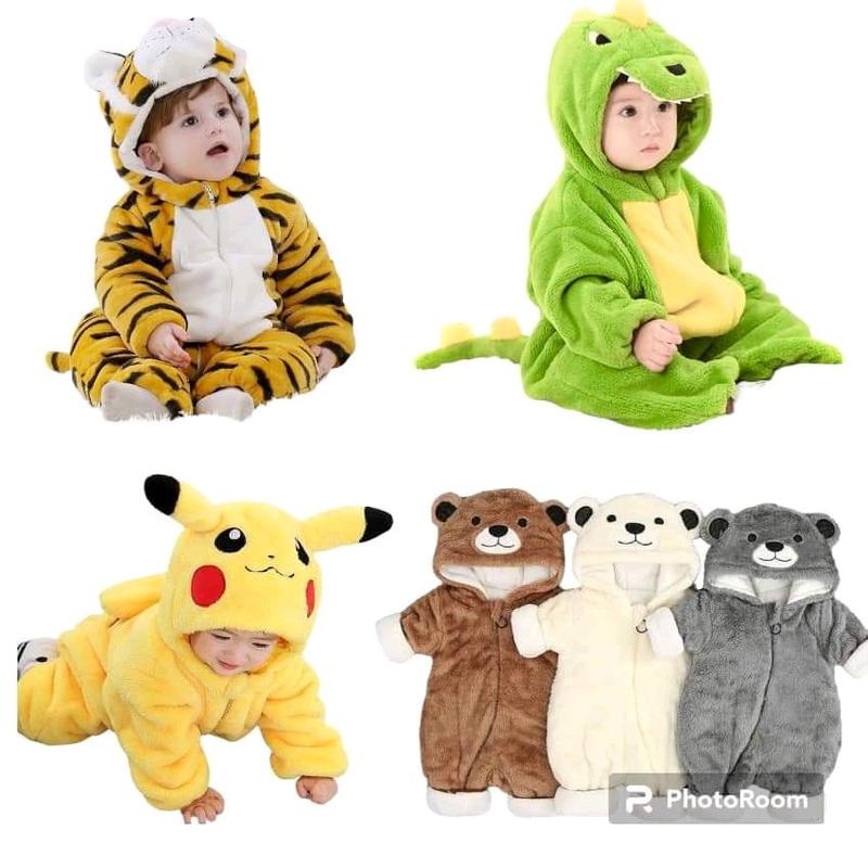 bộ đồ hình thú body thú lông ấm áp dễ thương cho cả bé trai và bé gái bososinh