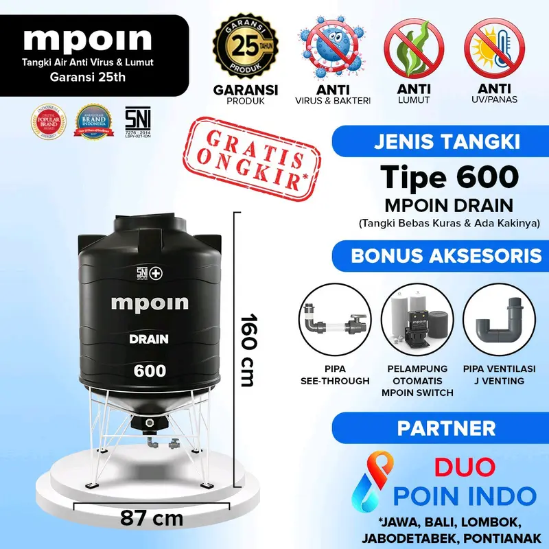 MPOIN 400/600/800/1200/1500/2000  DRAIN SERIES TANDON AIR/TOREN AIR/TANGKI AIR 0