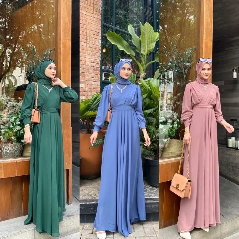 THERESA DRESS FULL FURING _ GAMIS TERBARU / GAMIS CERUTY / GAMIS SYARI / GAMIS POLOS, COD