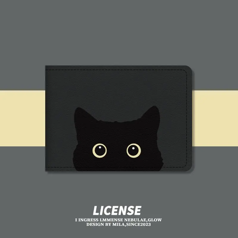 Internet Celebrity Big Eyes Cat Creative Driving License Protective Cover Two-in-One Driving License Motor Vehicle Driver's License Leather Case