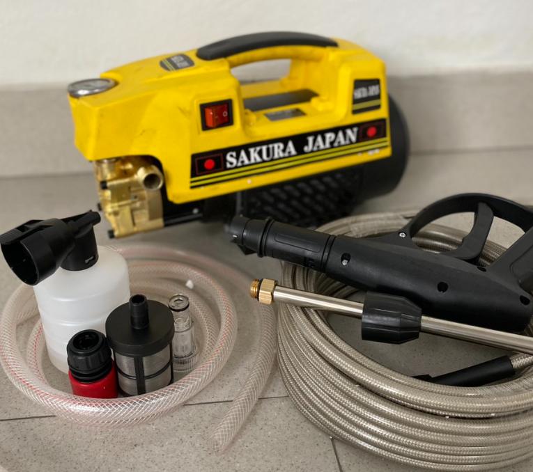 Máy rửa xe Sakura 3500W áp lực cao - Máy rửa xe gia đình Sakura áp lực cao Lõi Đồng Cực Khỏe mayrua xenhatban xeloidong