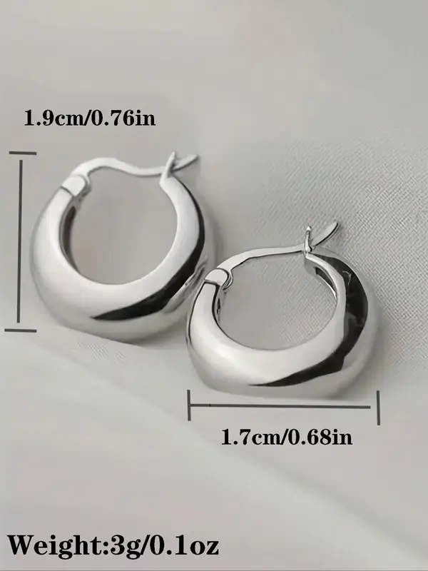 1 Pair Women's Elegant Minimalist Hoop Earrings, Trendy All-match Hoop Earrings, Fashionable Party Jewelry As Birthday Gift for Friends 5