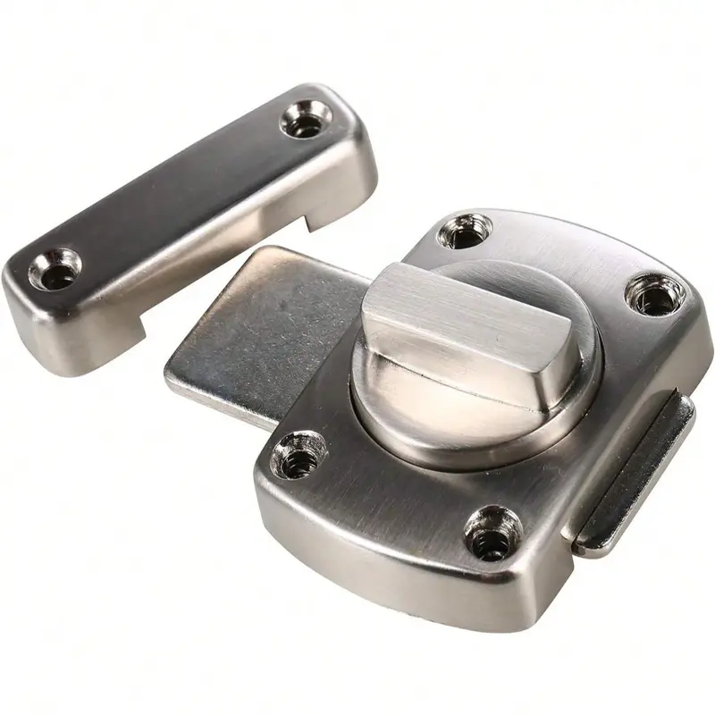 Rotating Push-type Door Lock, Multipurpose Stainless Steel Door Lock, Thickened Door Lock Buckles for Home, Office, Hotel, Apartment 3