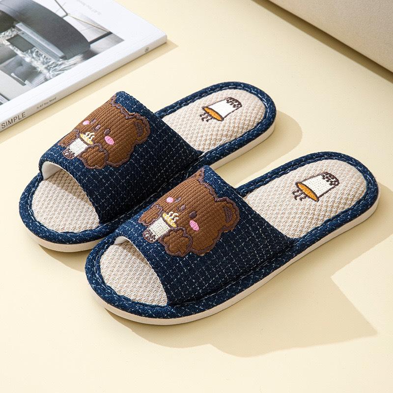 Product Introduction of Dép Vải Lanh,Dép Văn Phòng Đi Trong Nhà Hình Thỏ Donus & Gấu Trà Sữa Siêu Dễ Thương Cao Cấp New2025 - 4 Màu Sắc Cute - Slipper 12