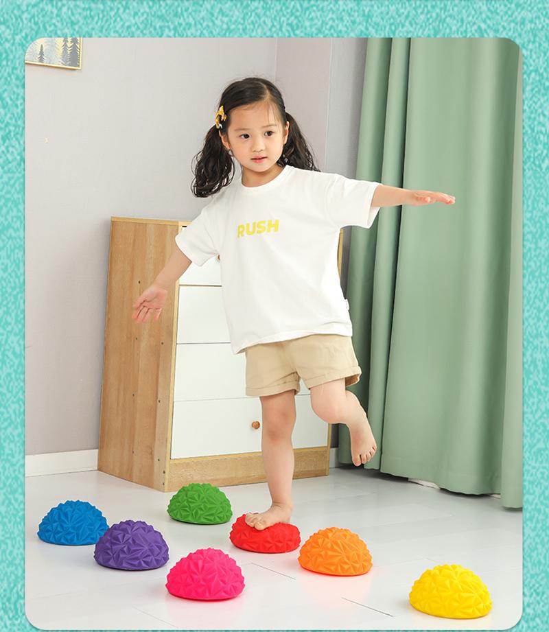 Product Introduction of Children Inflatable Sensory Cushion Sports Toys Stepping Balance Stones Training Massage Ball PVC Sensorial Autismo Social Games 19