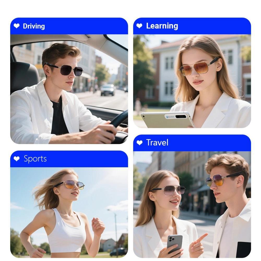 GY300 AI Smart Glasses Voice Chat Voice Assistant Control Remote Photography Bluetooth Calling Glasses Music player sunglasses - Image 3