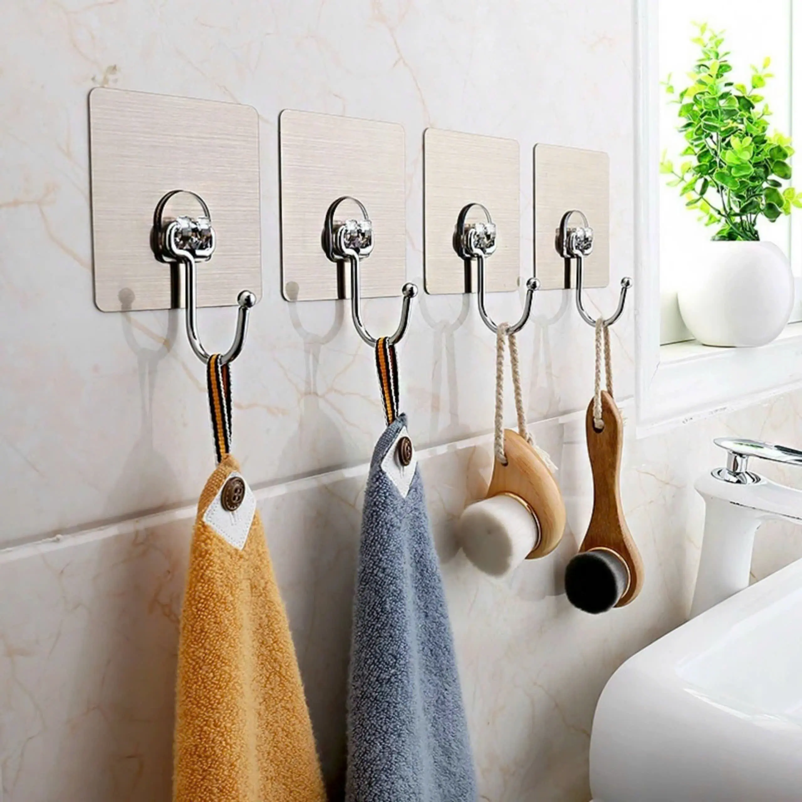 Set 10 cái Móc dán tường inox -rất bám dính