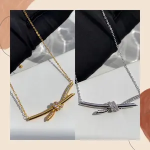 FORTUNE - Kalung Titanium Premium Import Paku Ulir Diamond Aksesoris Fashion Wanita Perhiasan Simple Elegan liontin Trending viral Korea fashion