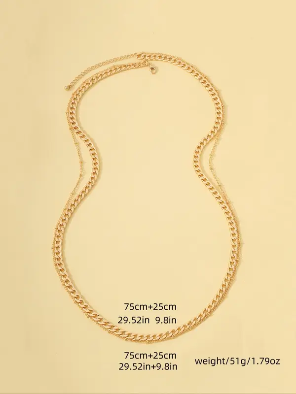 Women's Elegant Minimalist Double Layer Waist Chain, Trendy Exquisite Waist Chain, Chic Body Jewelry for Party & Daily Decor 1