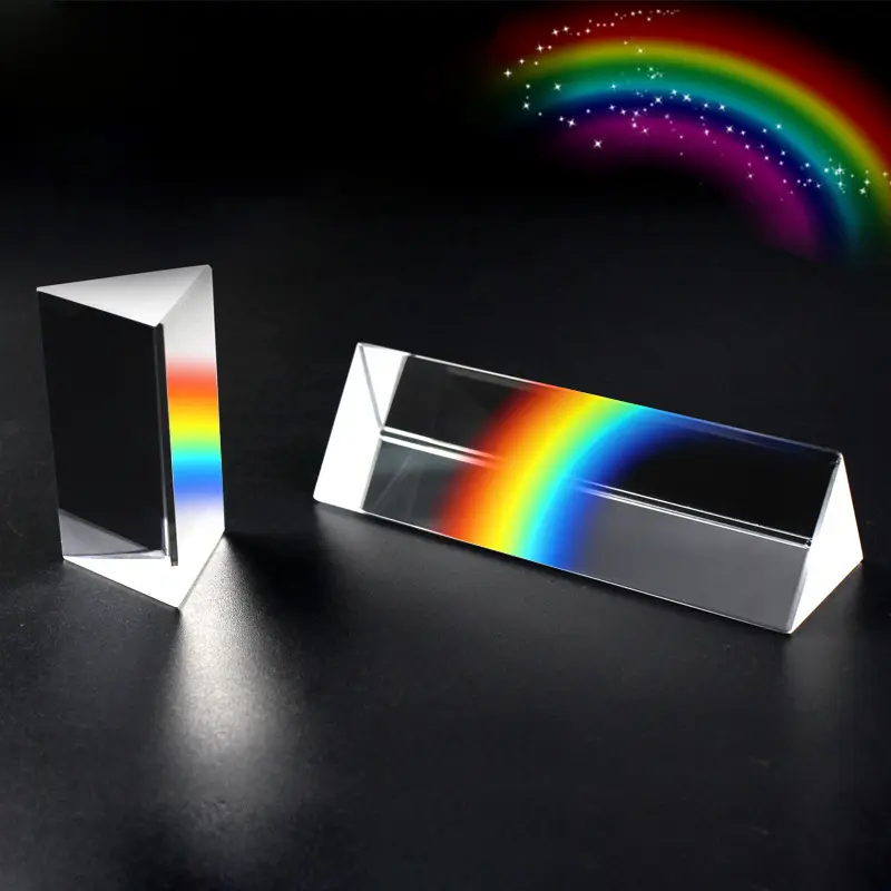 30*30*50 Triangular Prism Rainbow Prisma Crystal Glass Photographic Prisme Color Prisms Physics Children's Light Experiment