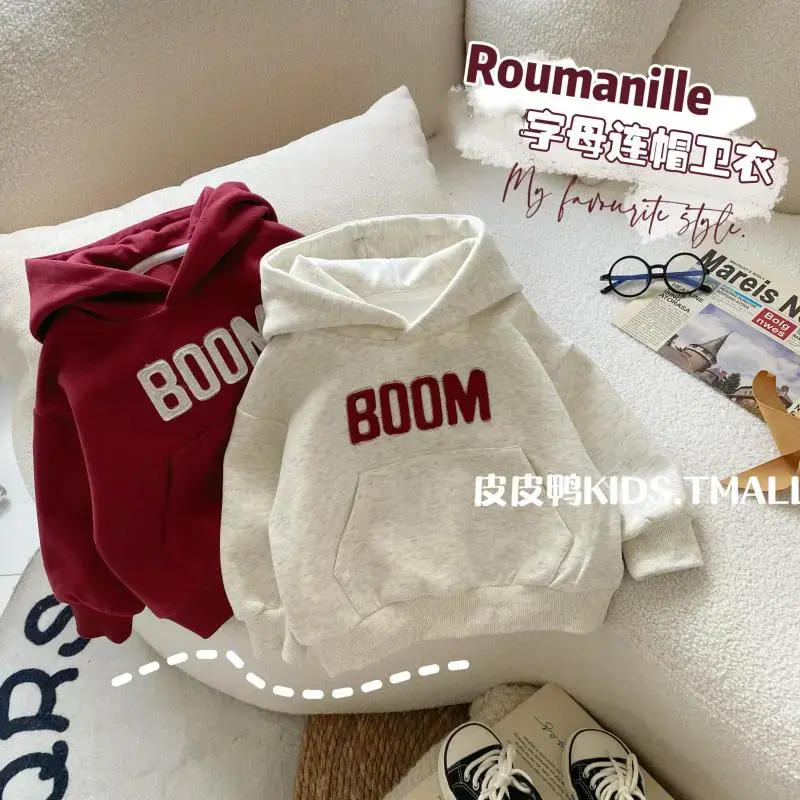Quần Áo Mùa Xuân Và Mùa Thu, Cho Bé Trai, Áo Len Có Mũ Trùm Đầu Thường Ngày Cho Trẻ Em, Áo Lót Mùa Thu, Hàng Mới Về 2024, Áo Mùa Thu Bé Trai