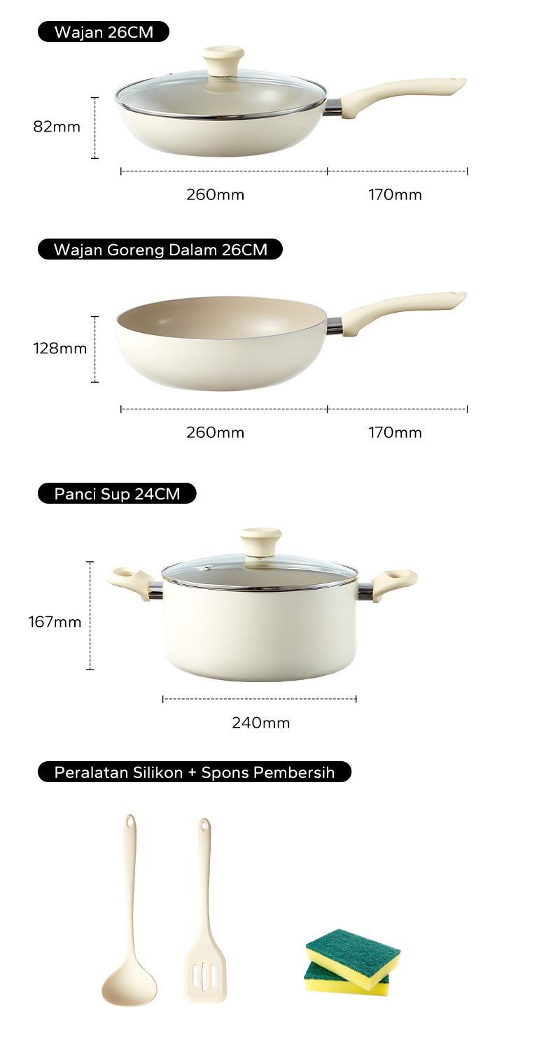 Redchef Nonstick Ceramic Rock 12 Pcs Peralatan Masak Set Non PFAS & PTFE & PFOA Cocok untuk Semua Kompor Wok Penggorengan Panci Induksi Tutup Panci Panci keramik peralatan dapur - 12 Buah Set Redchef Nonstick Ceramic Rock 12 Pcs Peralatan Masak Set Non PFAS & PTFE & PFOA Cocok untuk Semua Kompor Wok Penggorengan Panci Induksi Tutup Panci Panci keramik peralatan dapur - 12 Buah Set