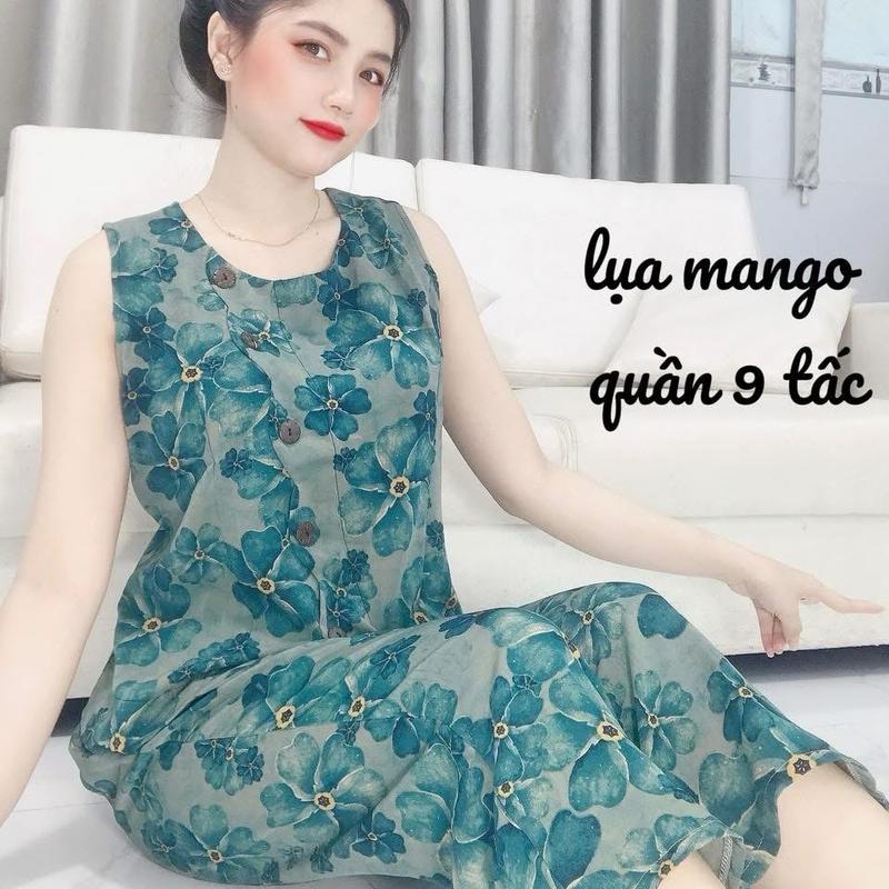 Đồ bộ 9 tấc lụa Mango sát nách cúc chéo size 45-70 kí