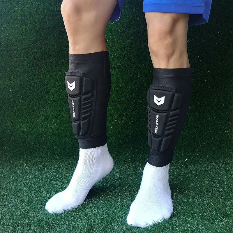 Pelindung kaki anti-perlanggaran dan anti-tendangan, perlindungan betis, untuk dewasa, bola sepak