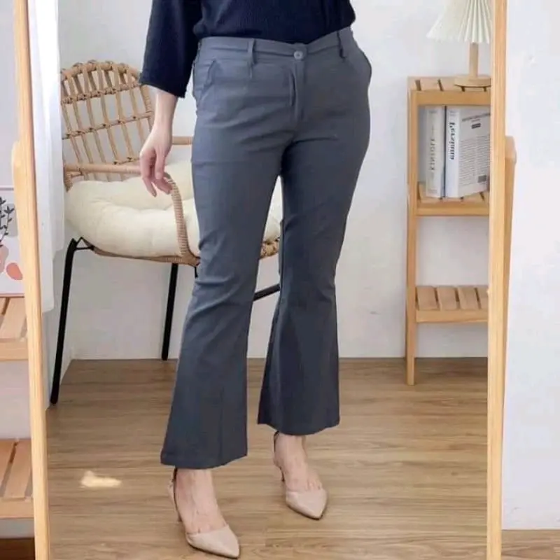 Cubbray baaic pants/ cutbray ritsleting pants/celana wanita/celana panjang Basic Katun Melar Nyaman