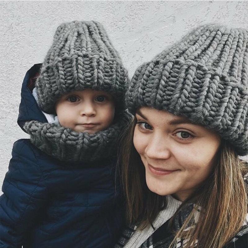 Product Introduction of Winter Knitted Beanies Hat Thick Soft Warm Coarse Large Knitted Solid Hat Female Ice Ski Bonnet Skullies Beanies Hat Cap 9
