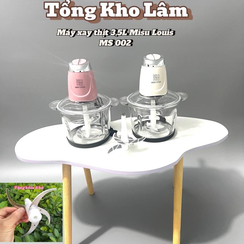 [ Hàng Loại 1 - Chất Lượng Đảm Bảo ] Máy xay thịt đa năng Misu Louis 3,5L - Cối xay thịt thủy tinh 4 lưỡi dao thép không rỉ cao cấp - Tặng Kèm Lưỡi Dao