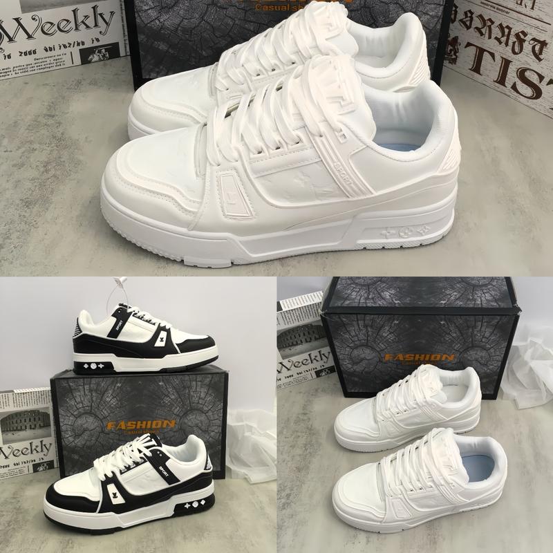 Giày Sneaker Trainer Luôn Mạnh Mẽ Black White Hot Trend Phiên Bản Sport ( Tặng Kèm Tất Khử Mùi Co Giãn 4 Chiều ) Shoes Đế Bằng