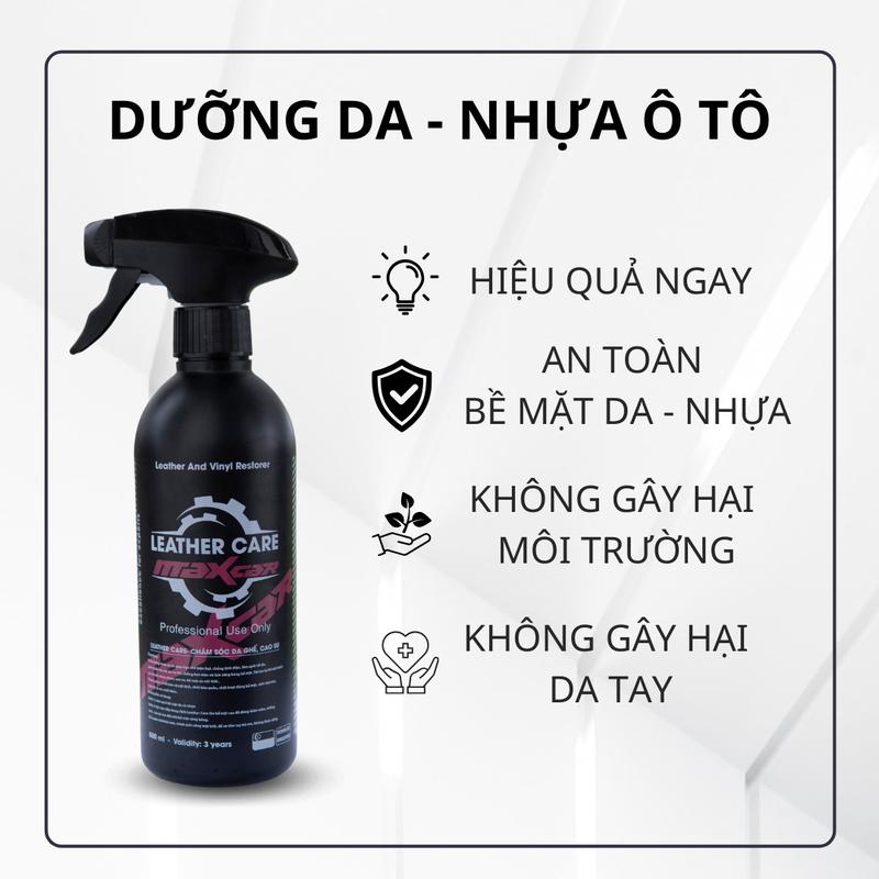 M14 : Dưỡng da nhựa nội thất oto Maxcar chai 500ml vn sáp dung dịch vệ sinh & bảo dưỡng việt nam không bảo hành