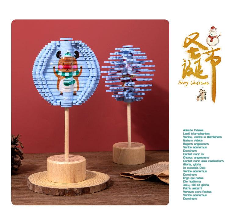 Product Introduction of Christmas Ornament Children's Educational Facial Makeup Rotating Lollipop Decompression Decompression Fei's Series Leaves Creative Toys 6