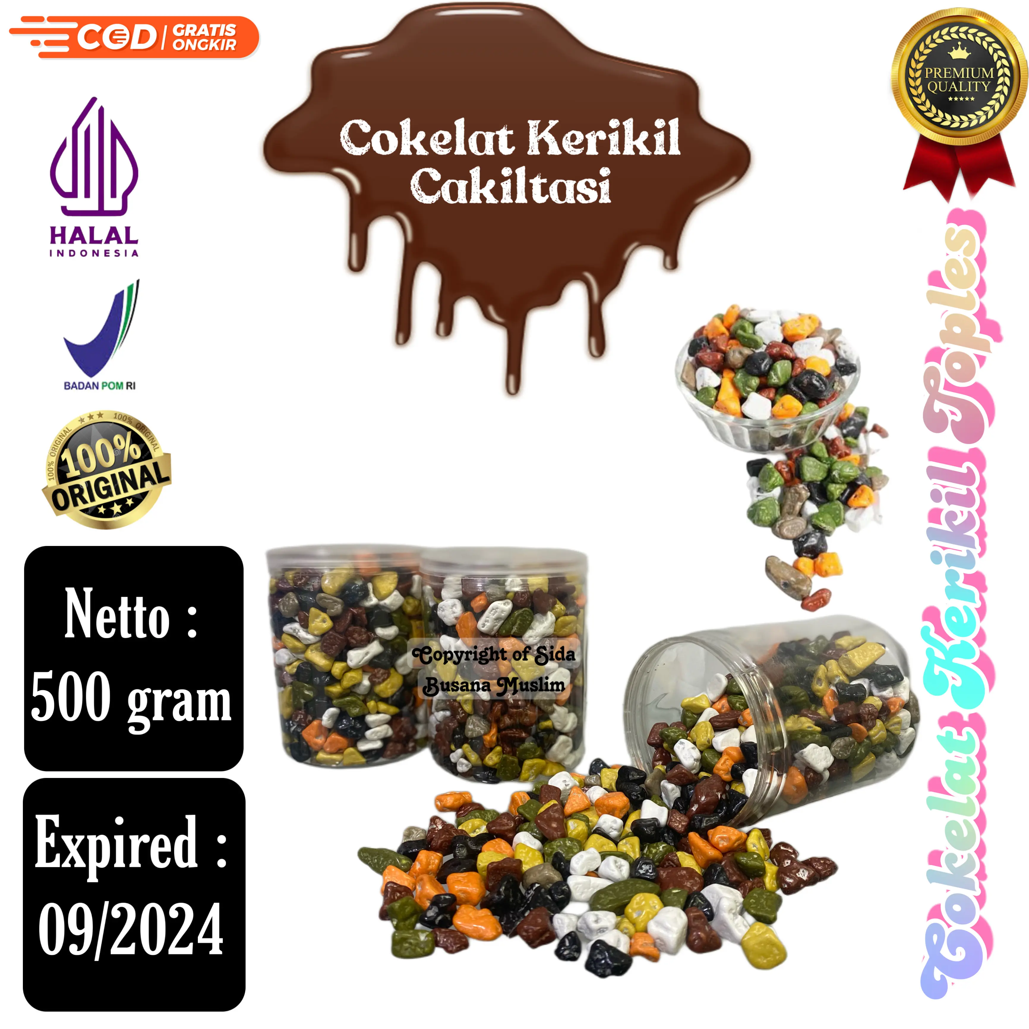 COKLAT KERIKIL 500gr Khas Arab Cokelat Batu Stone