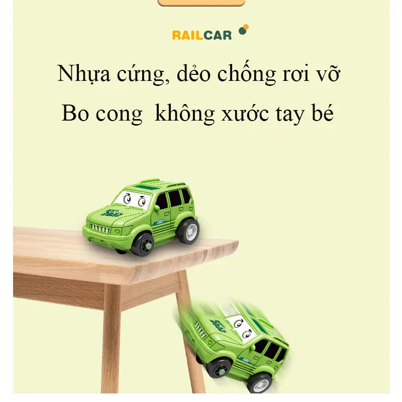 Đồ Chơi Đường Ray Lắp Ráp Xe Ô Tô Cảm Biến Tự Chạy Nhiều Chủ Đề Cho Bé 6