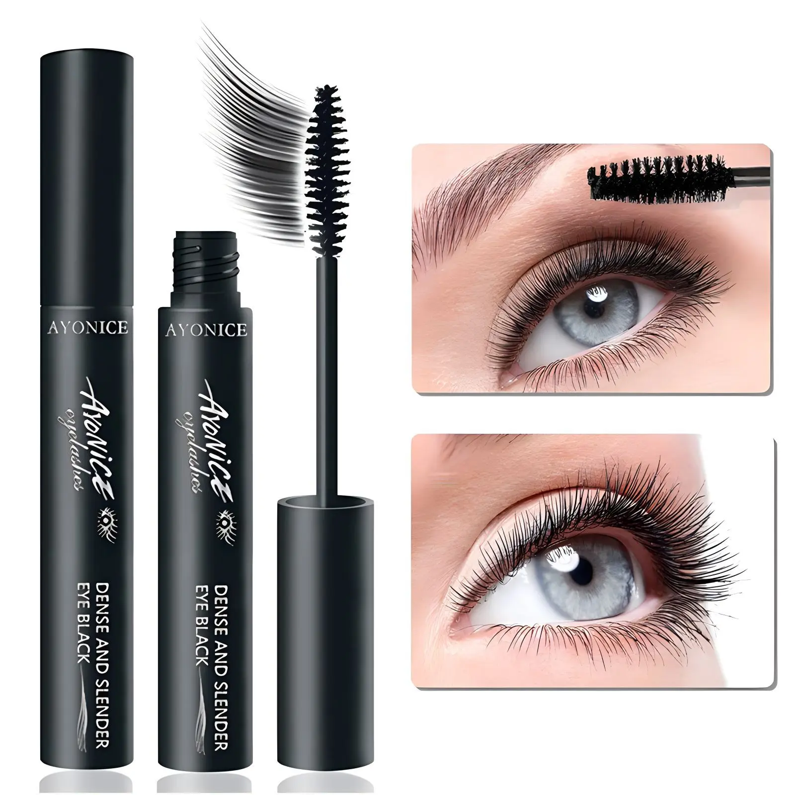 Long Lasting Eye Black Waterproof, Slender, Thick and Curly Eye Black