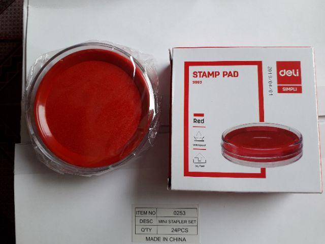 HỘP DẤU TRÒN DELI 9863, KHAY MỰC DẤU LĂN TAY, CON DẤU ĐIỂM CHỈ DỄ SỬ DỤNG