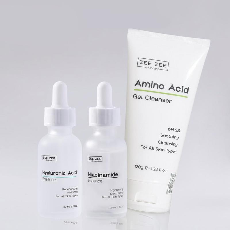 Combo Gel rửa mặt Amino Acid với Tinh chất Niacinamide và Hyaluronic Acid hỗ trợ dưỡng sáng êm dịu cấp nước phù hợp mọi loại da