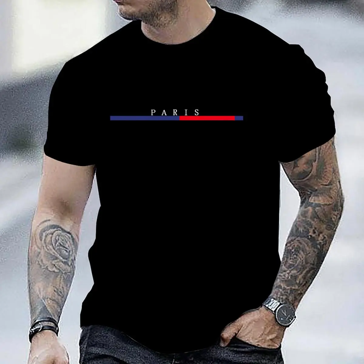 Men's Polyester T-Shirt Fashion Casual Top Short Sleeve Streetwear Classic Print New Arrivals T-Shirt S-4XL Available in five colors