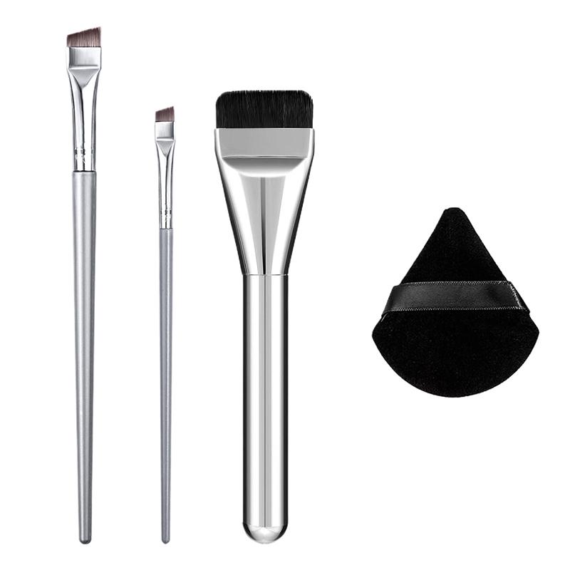 [UEE]5Pcs Ultra Thin Foundation Brush One Line Foundation Brush Ultra-thin Traceless Concealer Eyeliner Brush Puff Makeup Brush Tool 6