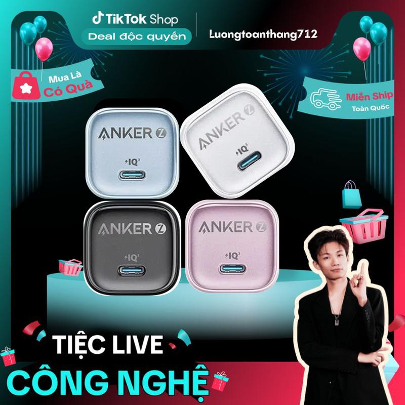 [Anker x Lương Toàn Thắng] Củ sạc nhanh Anker Zolo GaN 20W/30W | 1 cổng USB-C | Chân gập gấp gọn nhỏ gọn | Công nghệ sạc nhanh PowerIQ 3.0 | Sạc nhiệt độ thấp - A2699/8