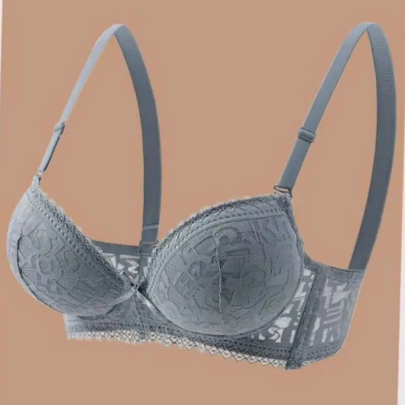 Áo Lót Ren Nữ Đệm Dày 5.5cm Không Gọng Siêu Nâng Đẩy Vòng 1 Cao Cấp Tim Bra Đen 7