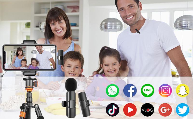 Product Introduction of Kinizuxi Wireless Microphone for iPhone iPad,[Lightning] Wireless Lavalier Microphone for Video Recording, Clip On Lapel Mic for YouTube/Live Streaming/Interview/Vlog/Presentation/Facebook/Live 8